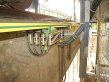 Schleifleitungssystem zur Elektrifizierung von Prozesskranen