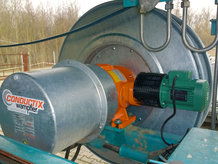 Motorized Cable Reel for the elctrification of a moblie scraper