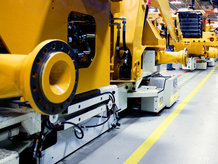 Assembly line for construction machines